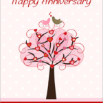 Anniversary Love Tree Card 003 Printable Anniversary Cards Free