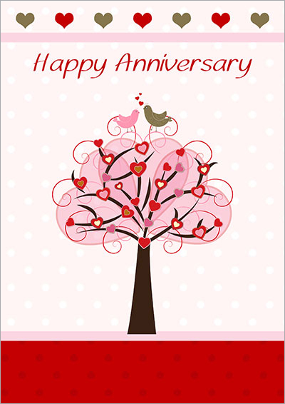 Anniversary Love Tree Card 003 Printable Anniversary Cards Free 