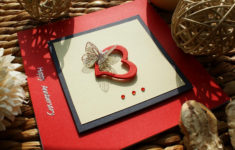 Craft Magic Handmade Happy Anniversary Card Red Heart And Butterfly