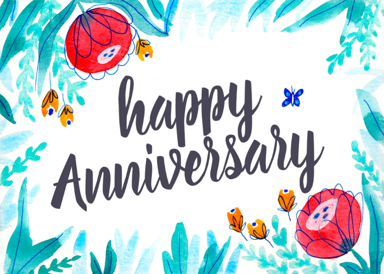 Floral Happy Anniversary Card Free Greetings Island