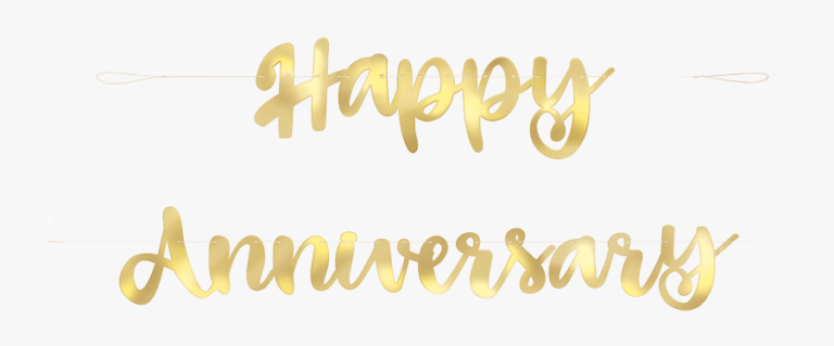 Happy Anniversary Banner Png Calligraphy Free Transparent Clipart ...
