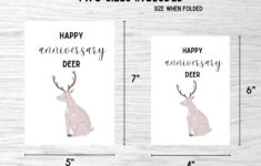 Happy Anniversary Deer Printable Anniversary Card 1 Year 2 Etsy de