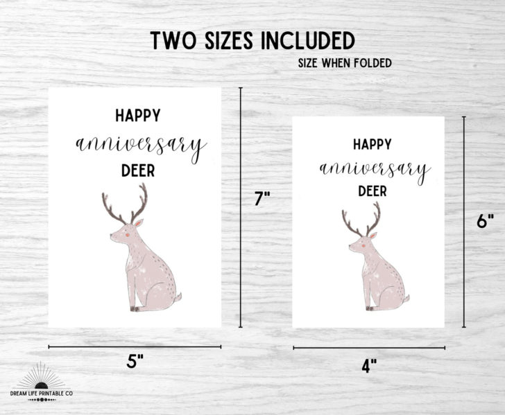 Printable Anniversary Cards Husband Deer