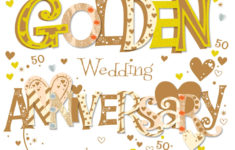 On Your Golden 50th Anniversary Greeting Card Cards