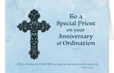 Ordination Anniversary Of Priest Ornate Cross Card Zazzle