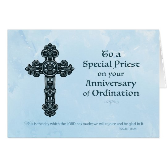 Ordination Anniversary Of Priest Ornate Cross Card Zazzle