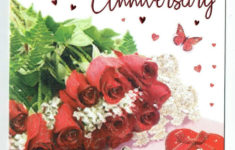 Wife Anniversary Card With Red Roses To My Gorgeous Wife