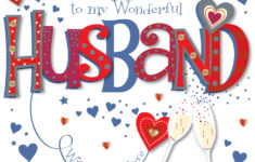 Wonderful Husband Happy Anniversary Greeting Card Cards