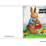 12 Free Printable Cute Bunny Happy Easter Cards For Easter Bunny Cards Printable