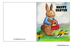 12 Free Printable Cute Bunny Happy Easter Cards inside Easter Bunny Printable Cards