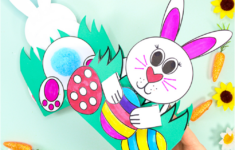 3D Pop-Up Bunny Card For Easter | Printable Easter Card - Arty within Printable Easter Bunny Card