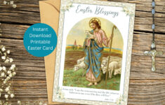 Catholic Easter Card, Printable Religious Easter Card, Easter inside American Greetings Printable Easter Cards