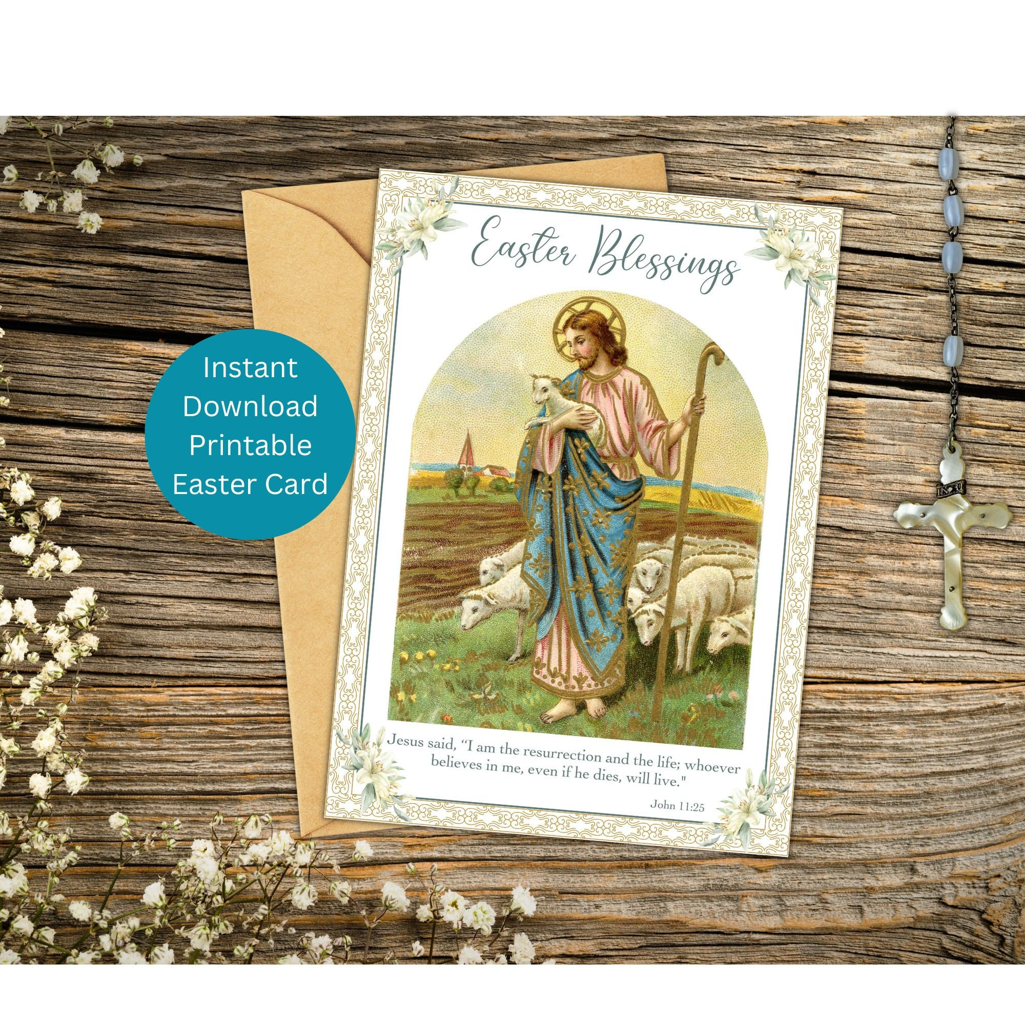 Catholic Easter Card, Printable Religious Easter Card, Easter inside American Greetings Printable Easter Cards