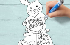 Cute Easter Bunny Cards (Free Printables!) within Easter Bunny Card Printable