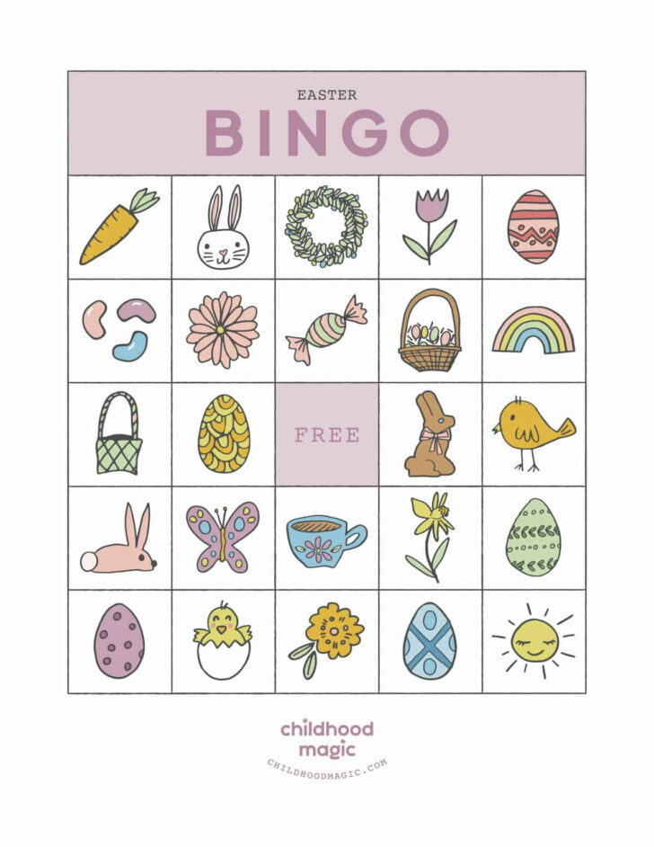 Free Printable Printable Easter Bingo Cards Family