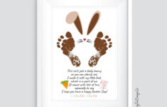 Easter Bunny Footprint Art Project For Baby, Toddler Footprint within Fisher Price Printable Easter Cards