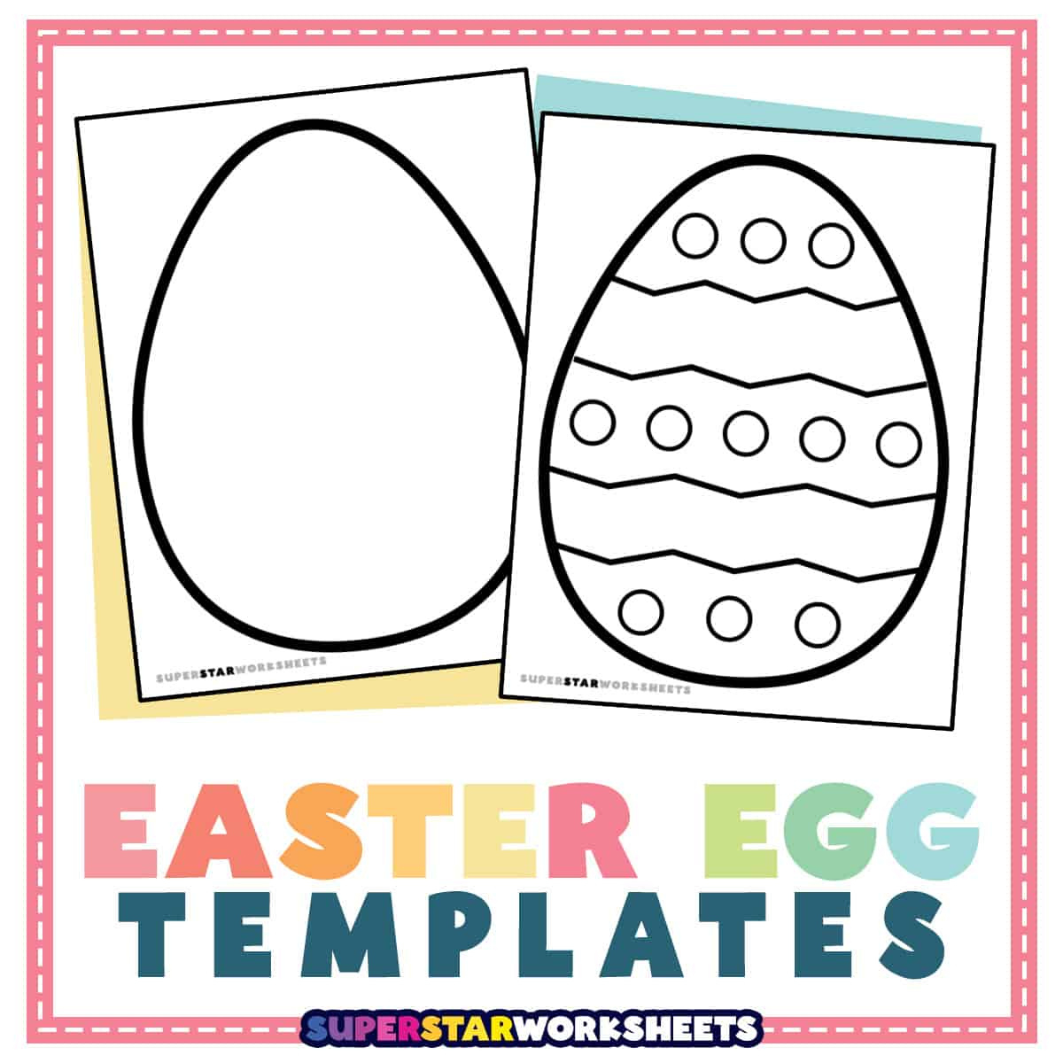 Easter Egg Template - Superstar Worksheets with Easter Egg Card Template Printable