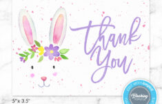 Easter Thank You Card, Printable Thank You Card, Easter Bunny for Free Printable Easter Thank You Cards