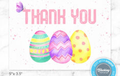 Easter Thank You Card, Printable Thank You Card, Easter Egg Thank regarding Easter Thank You Cards Printable