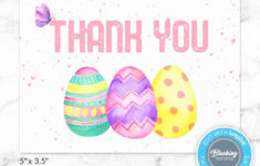 Easter Thank You Card, Printable Thank You Card, Easter Egg Thank throughout Easter Thank You Card Printable