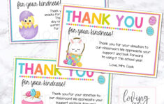 Easter Thank You Cards, Editable Easter Template, Easter Thank You throughout Easter Thank You Cards Printable