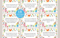 Editable Easter Egg Hunt Clue Cards, Easter Egg Hunt Clues, Easter within Easter Egg Hunt Clue Cards Printable
