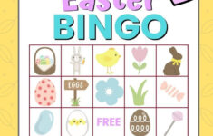 Free Printable Easter Bingo Game Cards For Kids in Free Printable Easter Picture Bingo Cards
