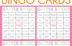 Free Printable Easter Candy Bingo Cards throughout Free Printable Easter Bingo Cards Candy