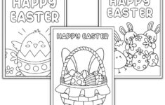Free Printable Easter Cards To Color (Perfect For Kids!) - The throughout Cards For Easter Kids Printable Black And White