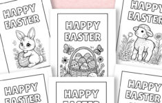 Free Printable Easter Cards To Colour — Gathering Beauty in Printable Easter Cards To Color