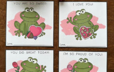 Free Printable Lunch Box Notes For Valentine'S Day: Cute Frogs intended for Easter Frog Printable Dad Card