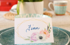 Free Printable Spring Watercolour Bohemian Floral Place Cards pertaining to Free Printable Easter Place Setting Cards