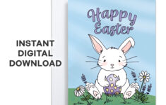 Happy Easter Card - Print Yourself intended for Easter Card Online Printable