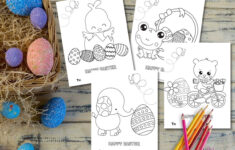 Happy Easter Coloring Cards - Printable Easter Card Greetings For intended for Free Printable Coloring Easter Cards