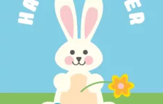 Happy Easter Cute Rabbit Card Template | Free Design Template in Free Printable Easter Cards Online