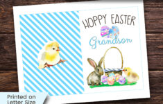 Happy Easter Grandson Card, Printable Easter Card, Easter Card For with regard to Free Printable Easter Cards For Grandchildren