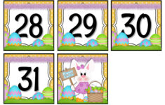 Printable Easter Calendar Tag Set - Calendar Number Tags - April pertaining to Easter Printable Calendar Cards