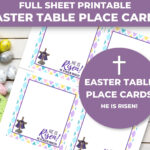 Printable Easter Place Cards, Pastel Colors, Easter Religious, He Inside Free Printable Religious Easter Place Cards
