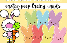 Printable Easter Preschool Activities, Easter Preschool Printable with Easter Peep Printable Lacing Cards